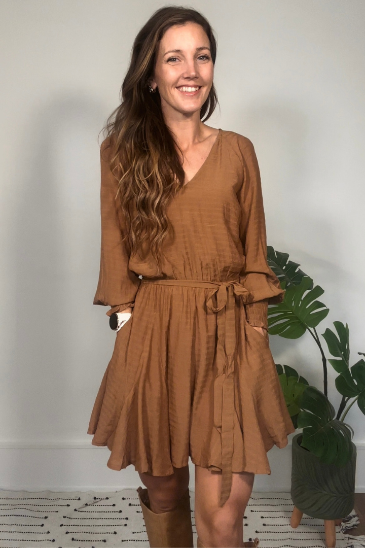 Flowy Long Sleeve Skort Dress