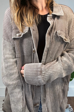 Mocha Acid Wash Oversized Shacket