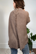 Mocha Acid Wash Oversized Shacket