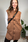 Camel Brush Long Vest