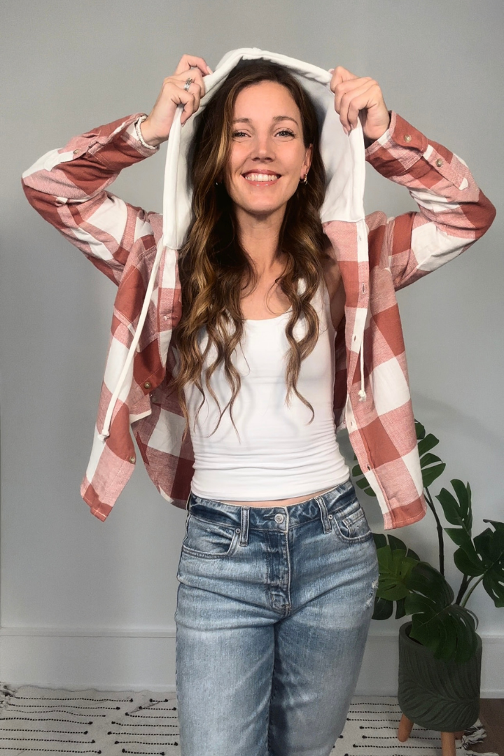 Clay Plaid Hooded Shirt