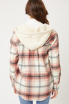 Plaid Hooded Button Down Shirt
