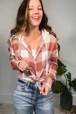 Clay Plaid Hooded Shirt