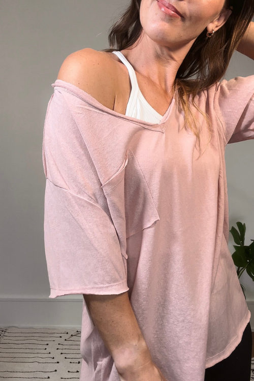 Blush Halsey Pocket Tshirt