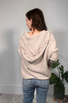 Raw Edge Hooded Sweater