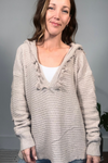 Raw Edge Hooded Sweater