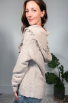 Raw Edge Hooded Sweater