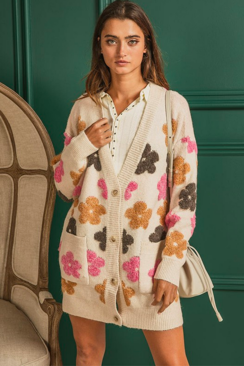 Floral Embroidered Cardigan