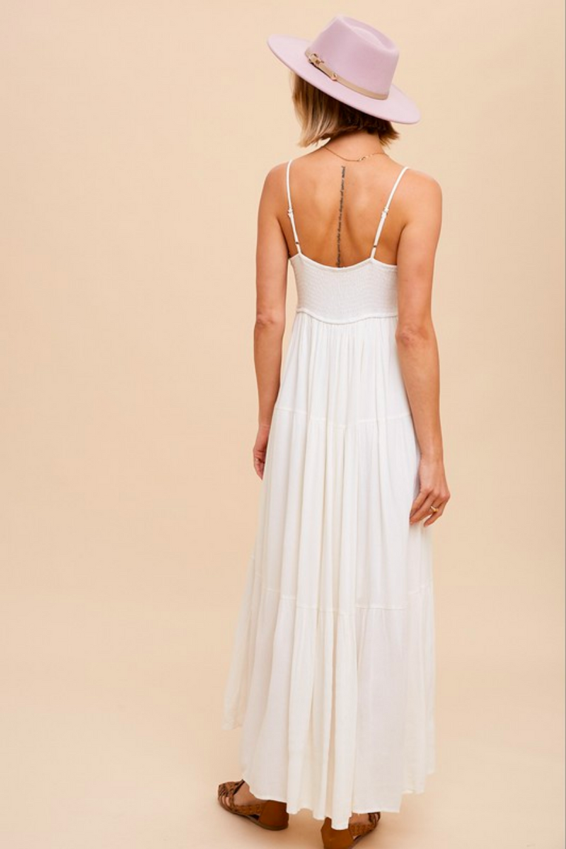 Embroidered Tiered Maxi Dress