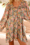 Satin Floral Print Tunic Dress