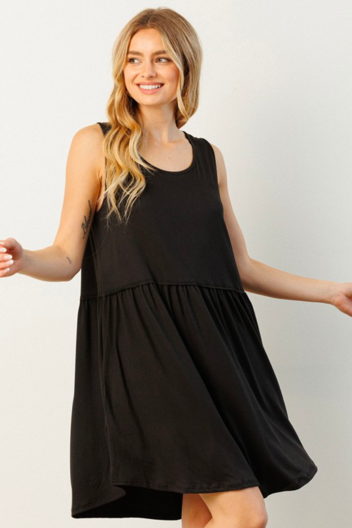 Black Flowy Sleeveless Dress