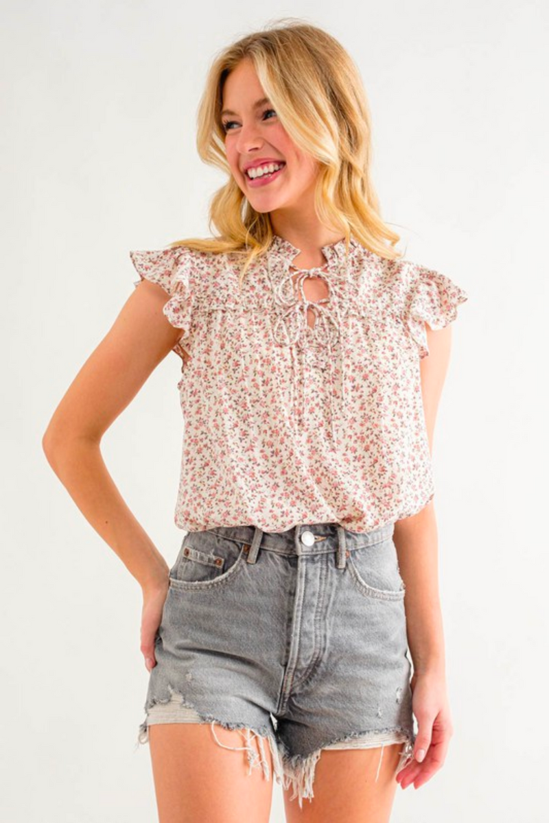 Floral Ruffle Blouse