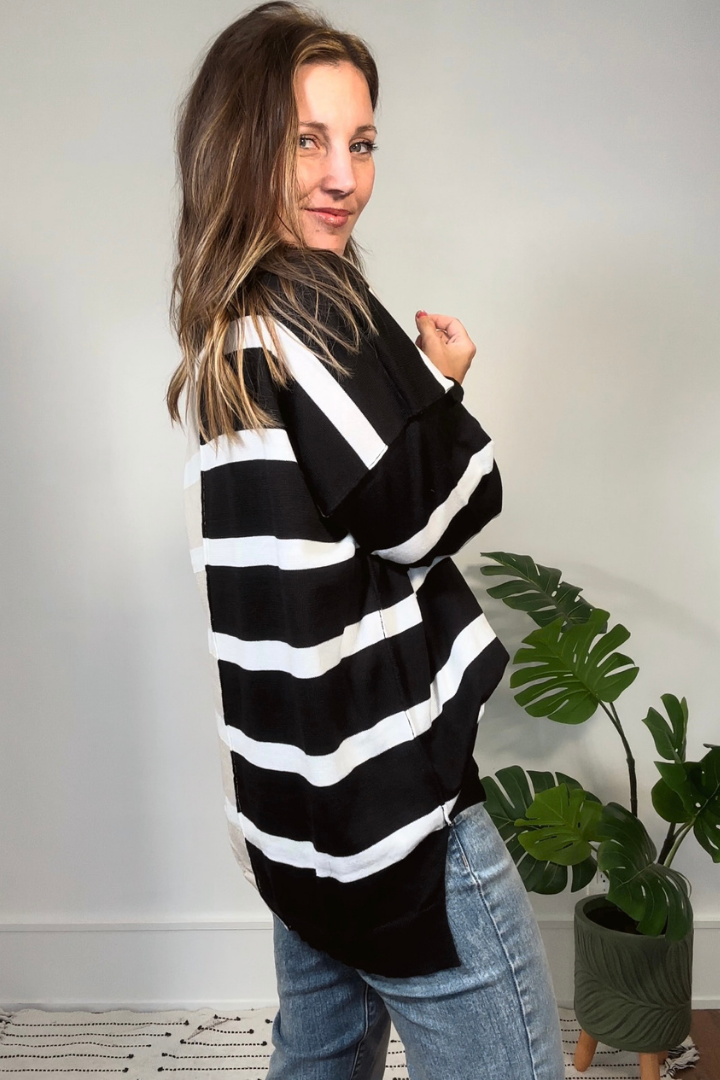Colorblock Striped Knit Top