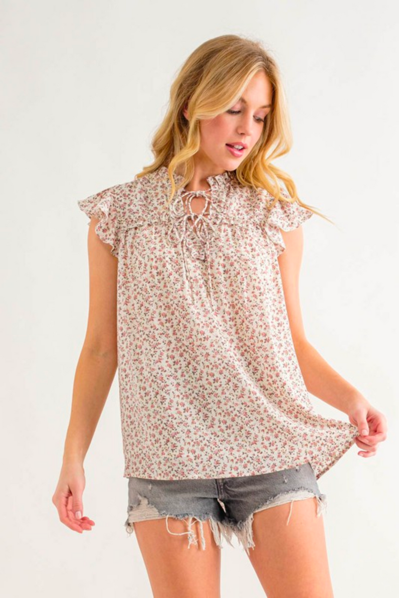 Floral Ruffle Blouse