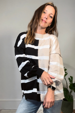 Colorblock Striped Knit Top