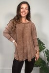 Dark Camel Mineral Wash Long Sleeve Shirt