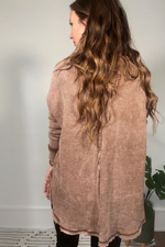 Dark Camel Mineral Wash Long Sleeve Shirt
