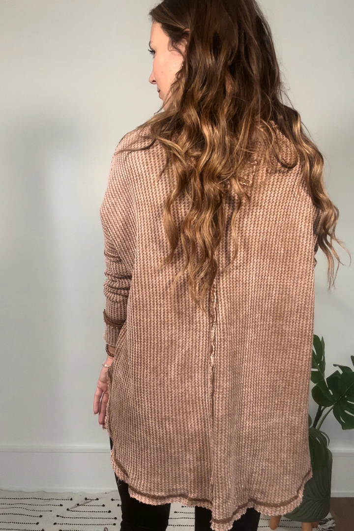 Dark Camel Mineral Wash Long Sleeve Shirt