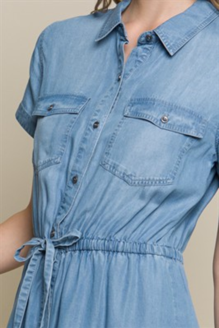 Tencel Button Down Shirt Dress