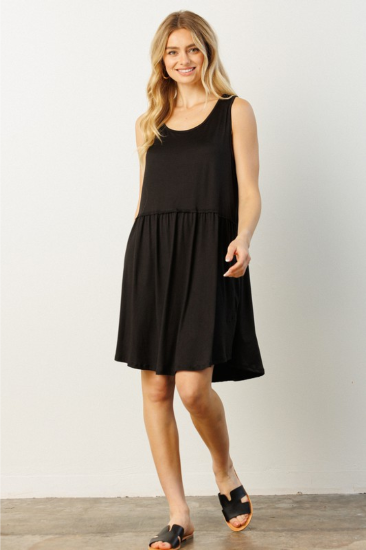 Black Flowy Sleeveless Dress