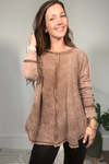 Dark Camel Mineral Wash Long Sleeve Shirt
