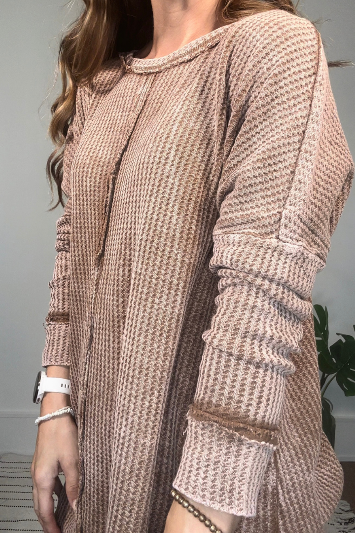 Dark Camel Mineral Wash Long Sleeve Shirt