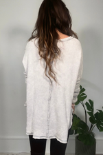 Light Grey Mineral Wash Long Sleeve Shirt