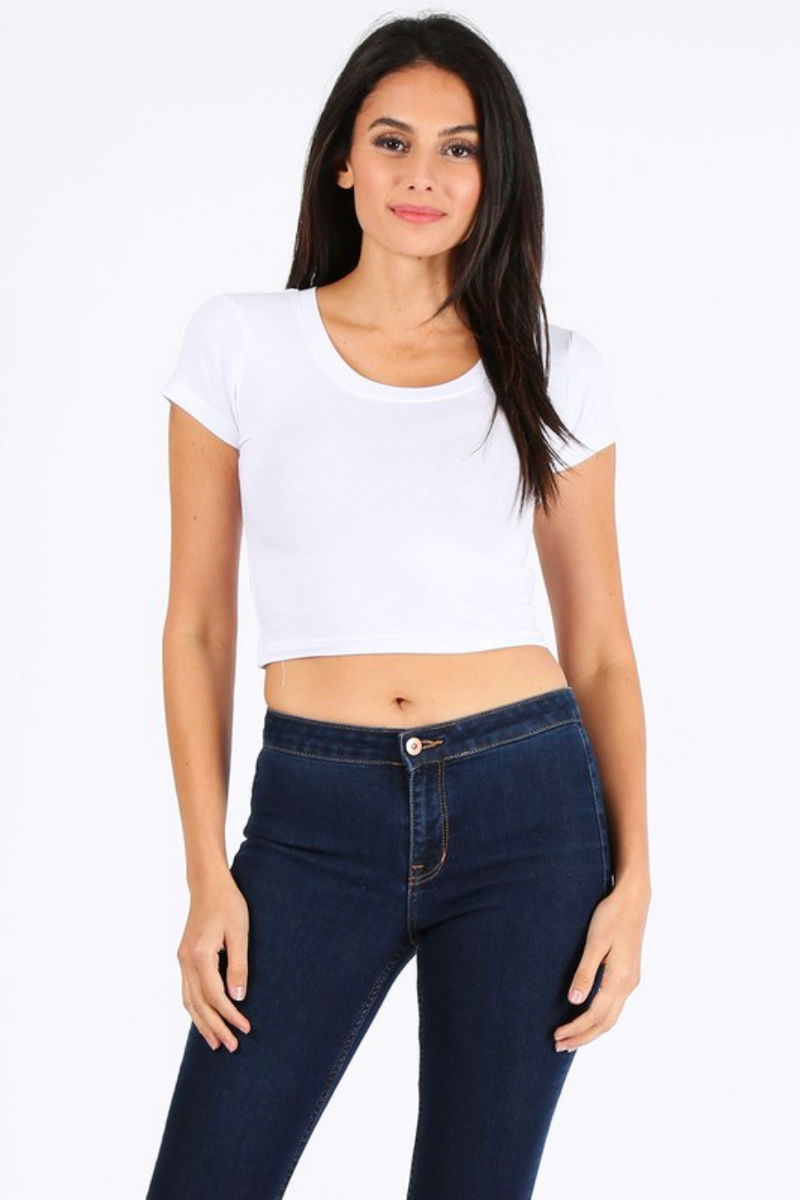 White Classic Crop Tee