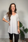 Heather Grey V Neck Soft Oversized Tee