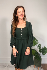 Hunter Green Ruffle Babydoll Dress