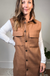 Camel Brush Long Vest