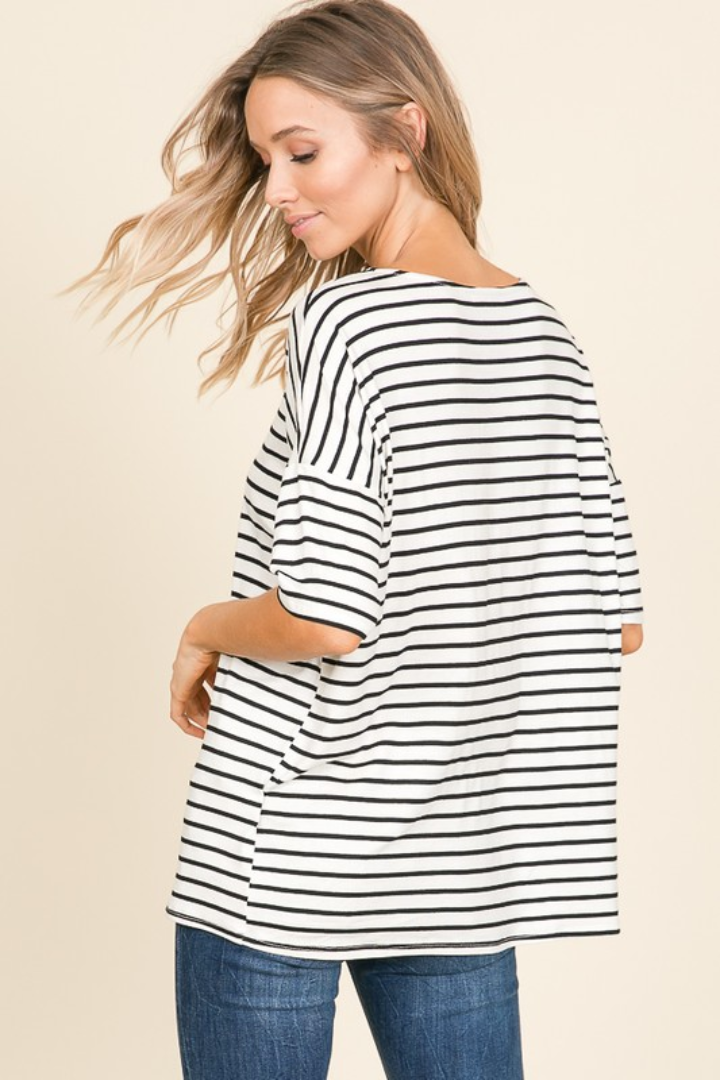 Striped Long Tee