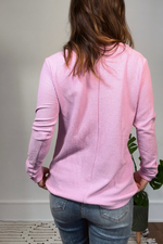 Mauve Waffle V-neck Long Sleeve Shirt