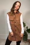 Camel Brush Long Vest