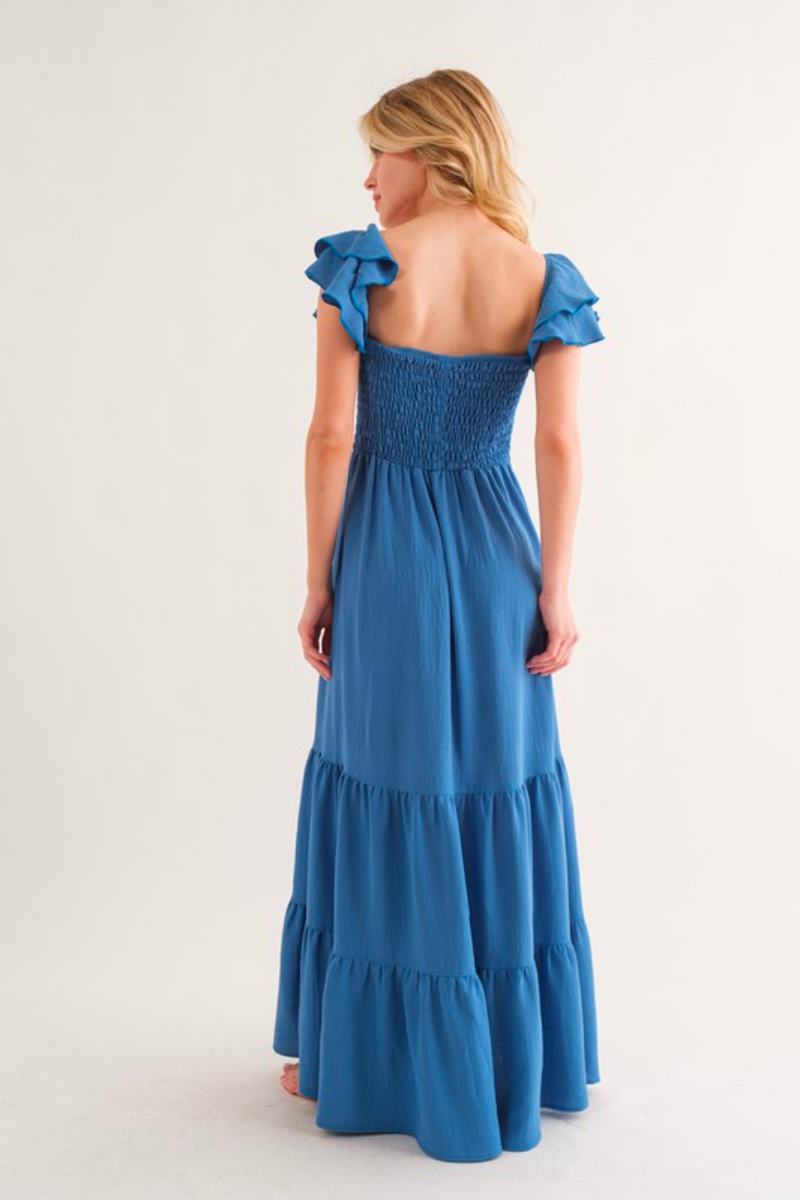 Blue Tiered Maxi Dress