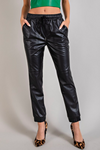 Faux Leather Jogger Pants