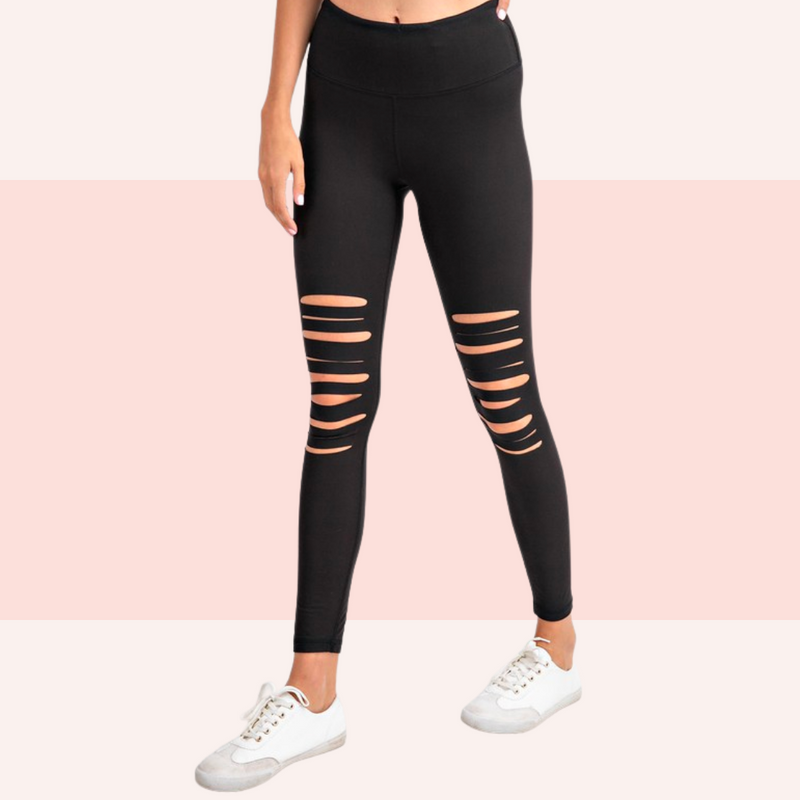 Black Tearin' it Up Leggings