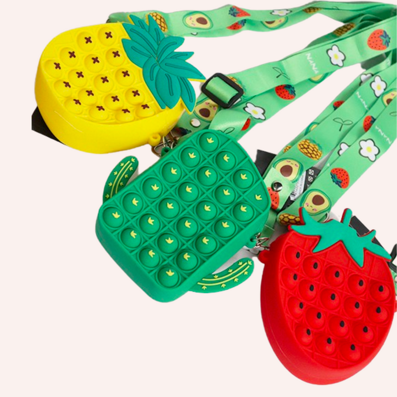 Kids Fruit & Cactus Pop-it Purse
