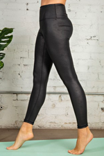 Black Textured Soft High Rise Legging