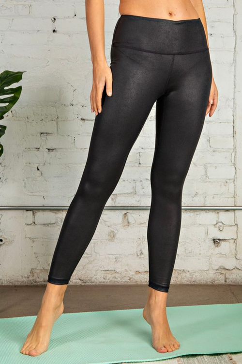 Black Textured Soft High Rise Legging