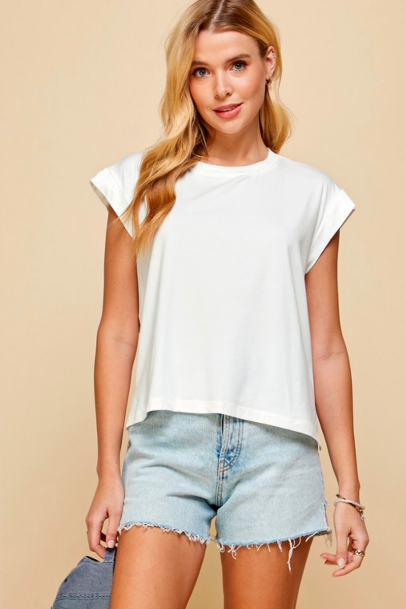 Ivory High Neck Tshirt