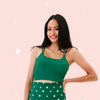 Emerald Soft Ribbed Cutout Swim Top