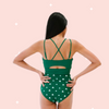 Emerald Soft Ribbed Cutout Swim Top