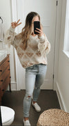Vintage Camel Fringe Sleeve Sweater
